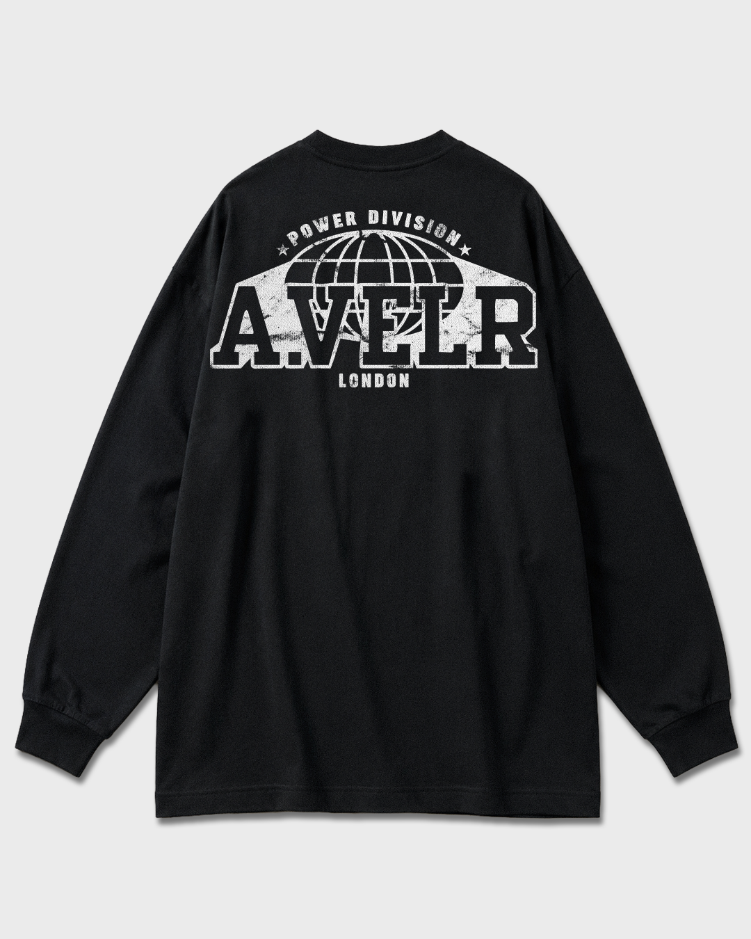 POWER DIVISION Oversized Long Sleeve T-Shirt 305 g/m² Black
