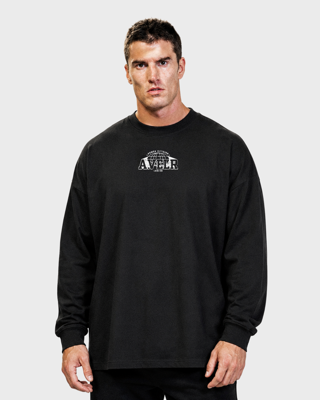 POWER DIVISION Oversized Long Sleeve T-Shirt 305 g/m² Black