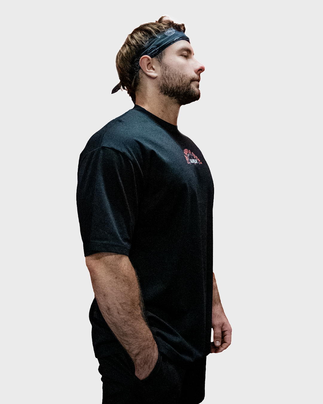 Big Legend Black Streetwear Loose Drop Shoulder T-Shirt