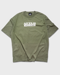 Iron Stamp Army Green Streetwear Loose Drop Shoulder T-Shirt