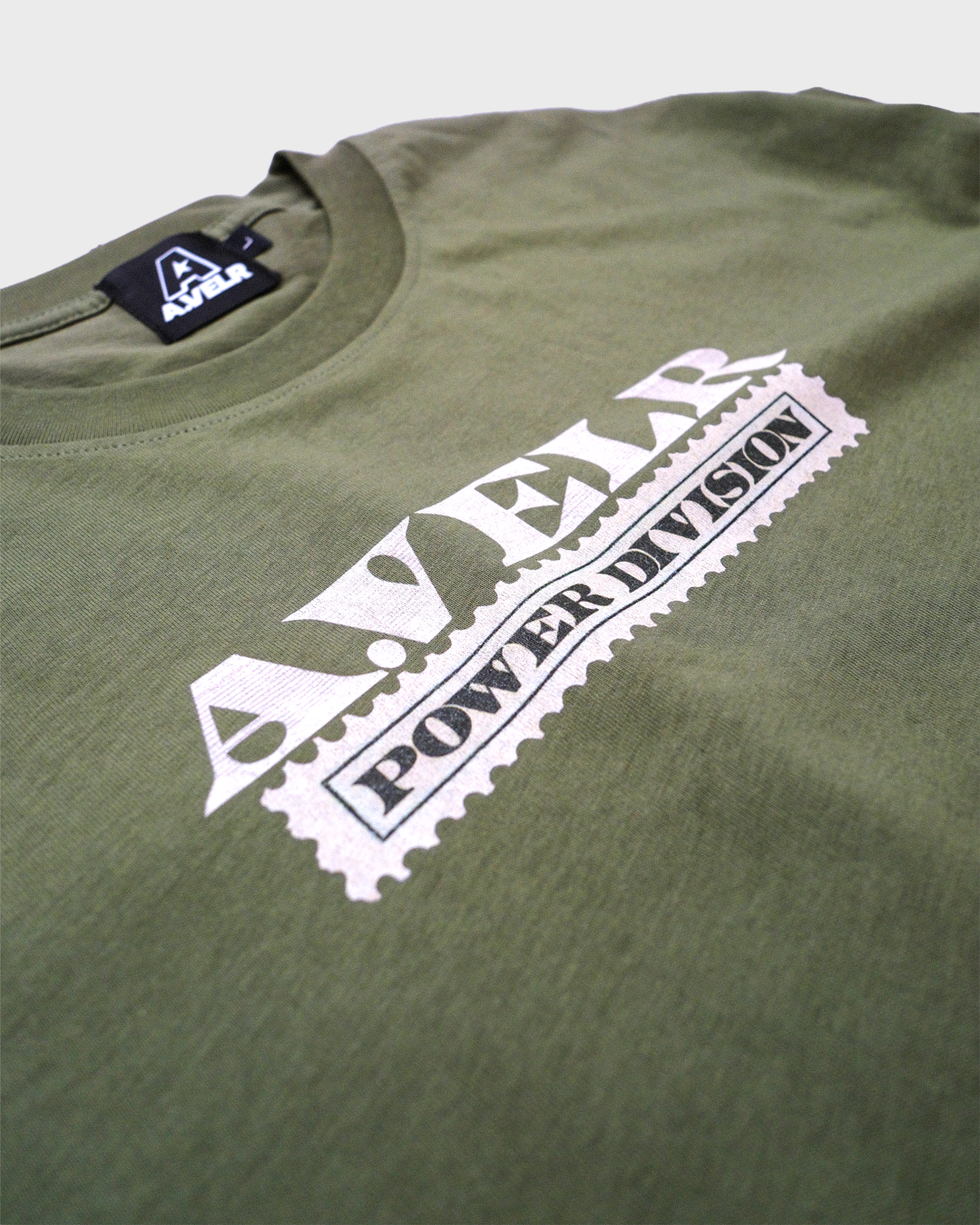 Iron Stamp Army Green Streetwear Loose Drop Shoulder T-Shirt
