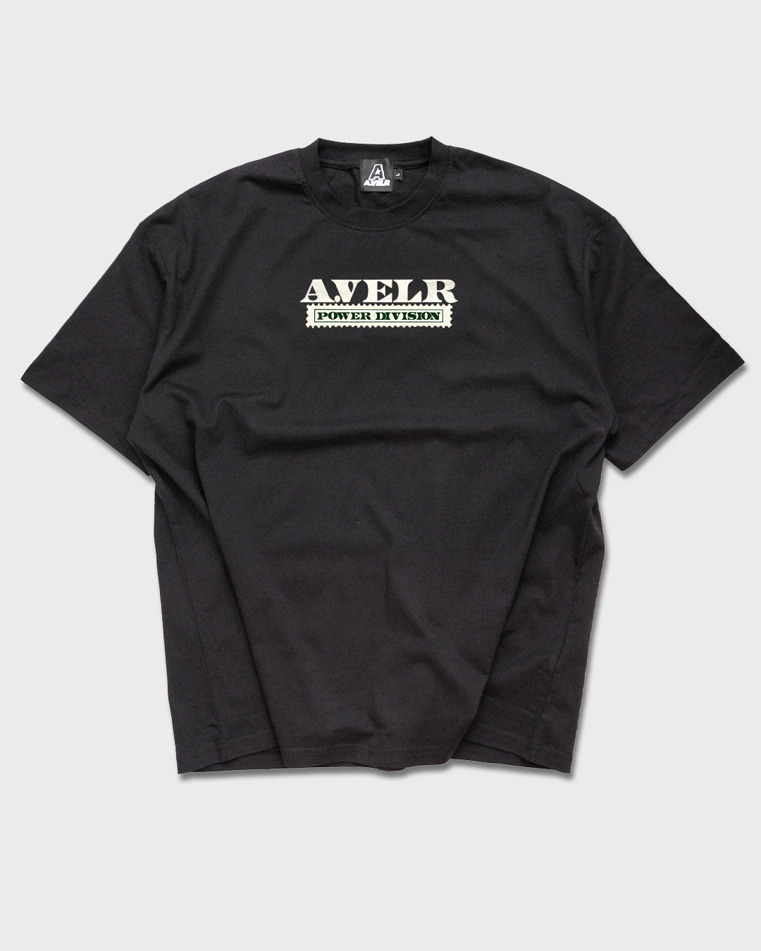 Iron Stamp Balck Streetwear Loose Drop Shoulder T-Shirt