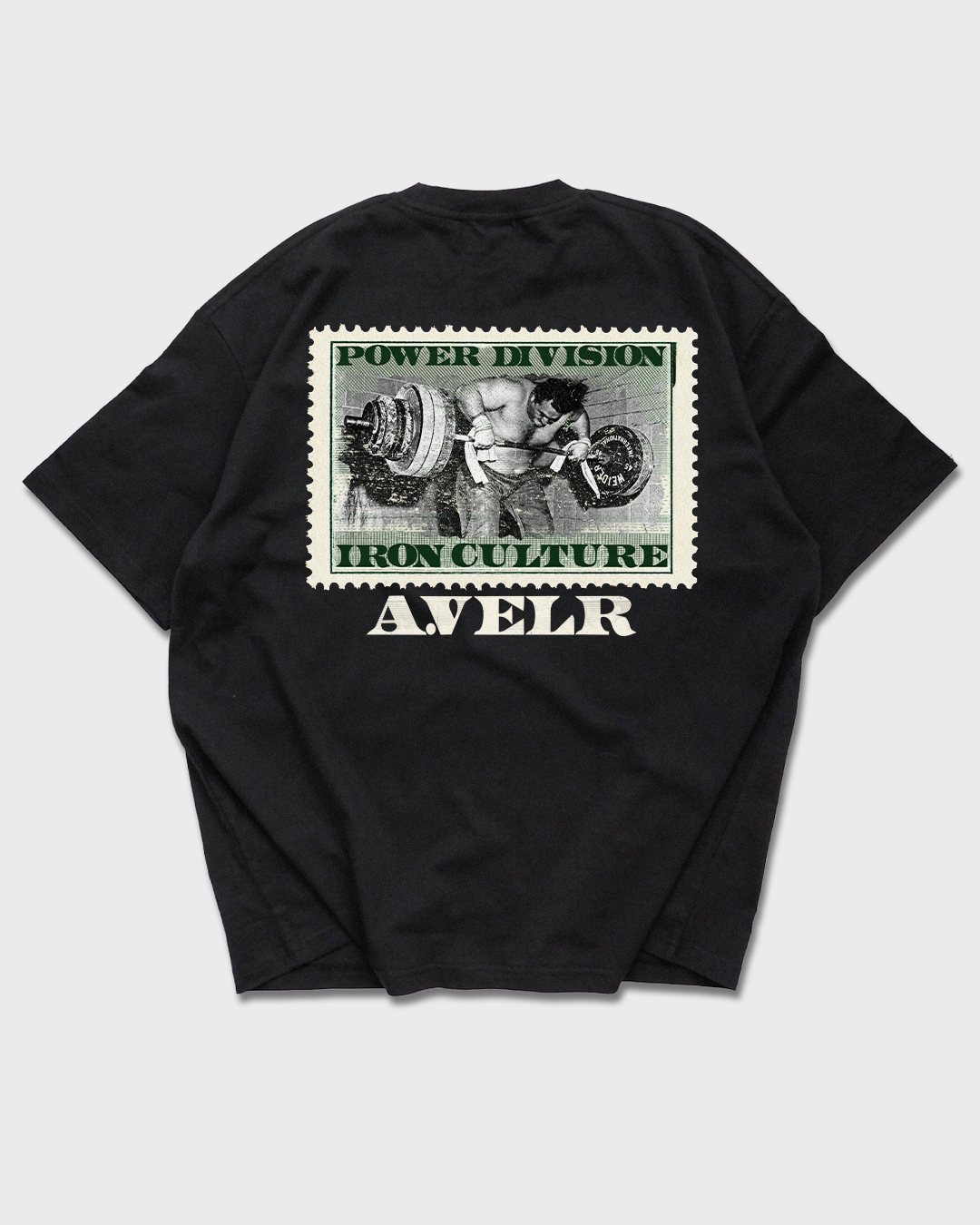Iron Stamp Balck Streetwear Loose Drop Shoulder T-Shirt