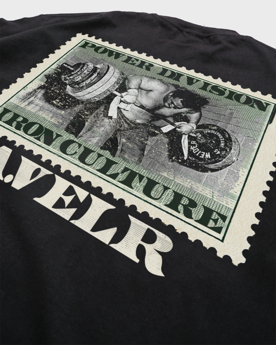 Iron Stamp Balck Streetwear Loose Drop Shoulder T-Shirt