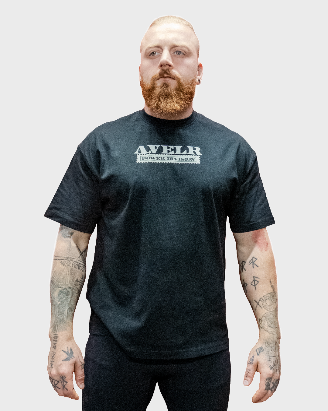 Iron Stamp Balck Streetwear Loose Drop Shoulder T-Shirt