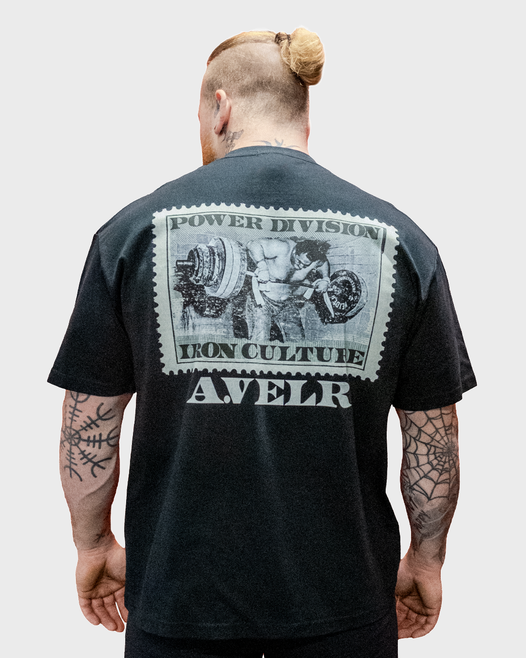 Iron Stamp Balck Streetwear Loose Drop Shoulder T-Shirt