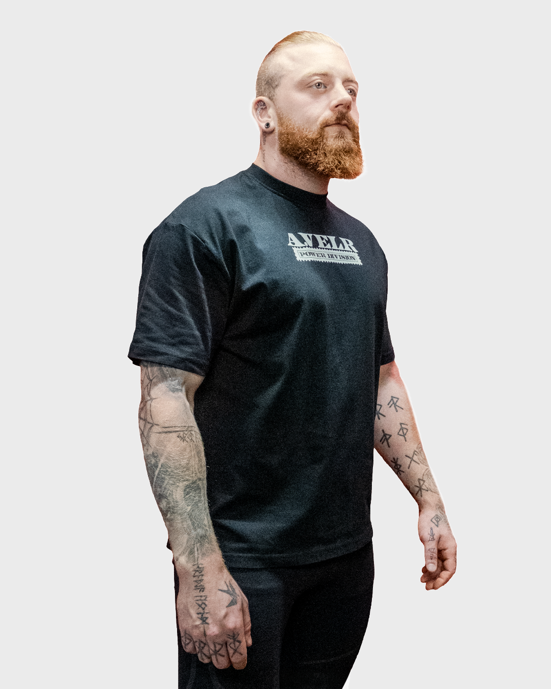 Iron Stamp Balck Streetwear Loose Drop Shoulder T-Shirt