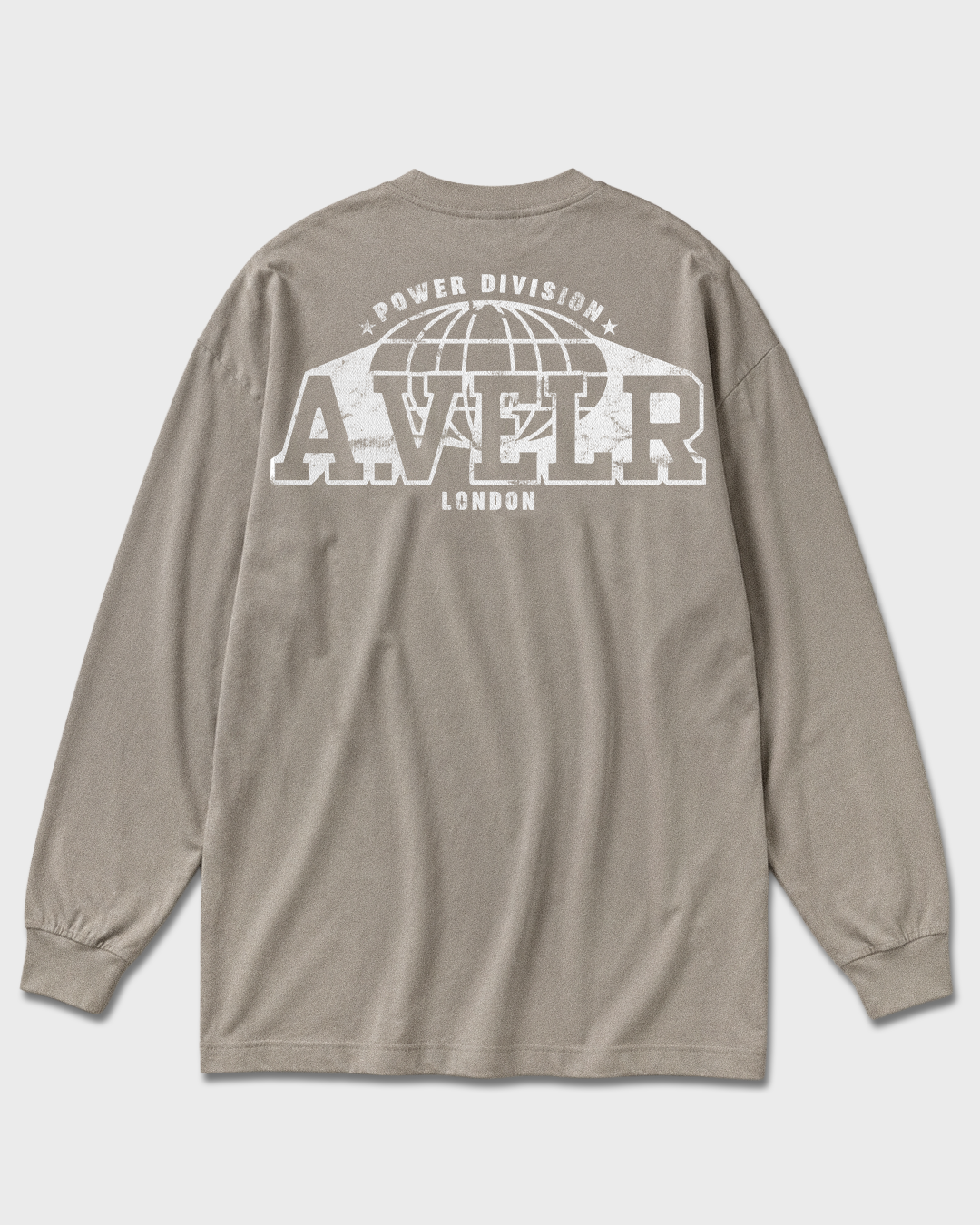 POWER DIVISION Oversized Long Sleeve T-Shirt 305 g/m² Gray Camel