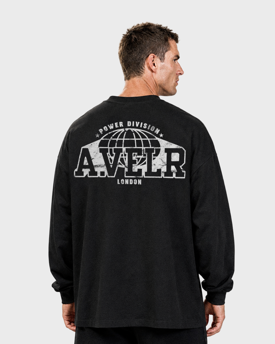 POWER DIVISION Oversized Long Sleeve T-Shirt 305 g/m² Black